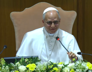 Le pape Léon XIV présente l'encyclique Magnifica Humanitas, Salle du Synode, Vatican, 25 mai 2026