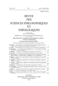 Couverture de la Revue des sciences philosophiques et théologiques, t. 110, 2026/1