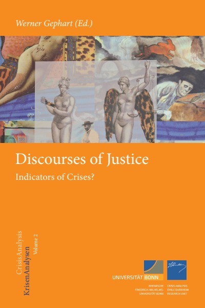 Couverture du livre Discourses of Justice. Indicators of Crises?, sous la direction de Werner Gephart, Klostermann, 2026