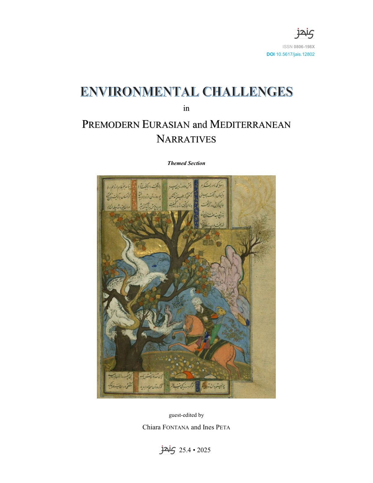 Couverture du dossier « Environmental Challenges in Premodern Eurasian and Mediterranean Narratives » du Journal of Arabic and Islamic Studies 25/4 (2025)